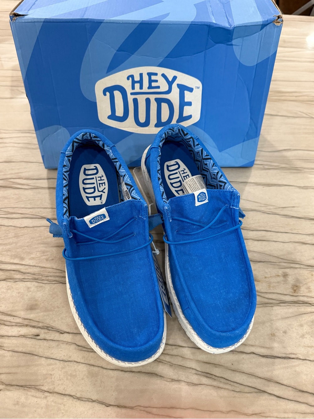 Hey Dude Bright Blue Canvas Slip-On Shoes
